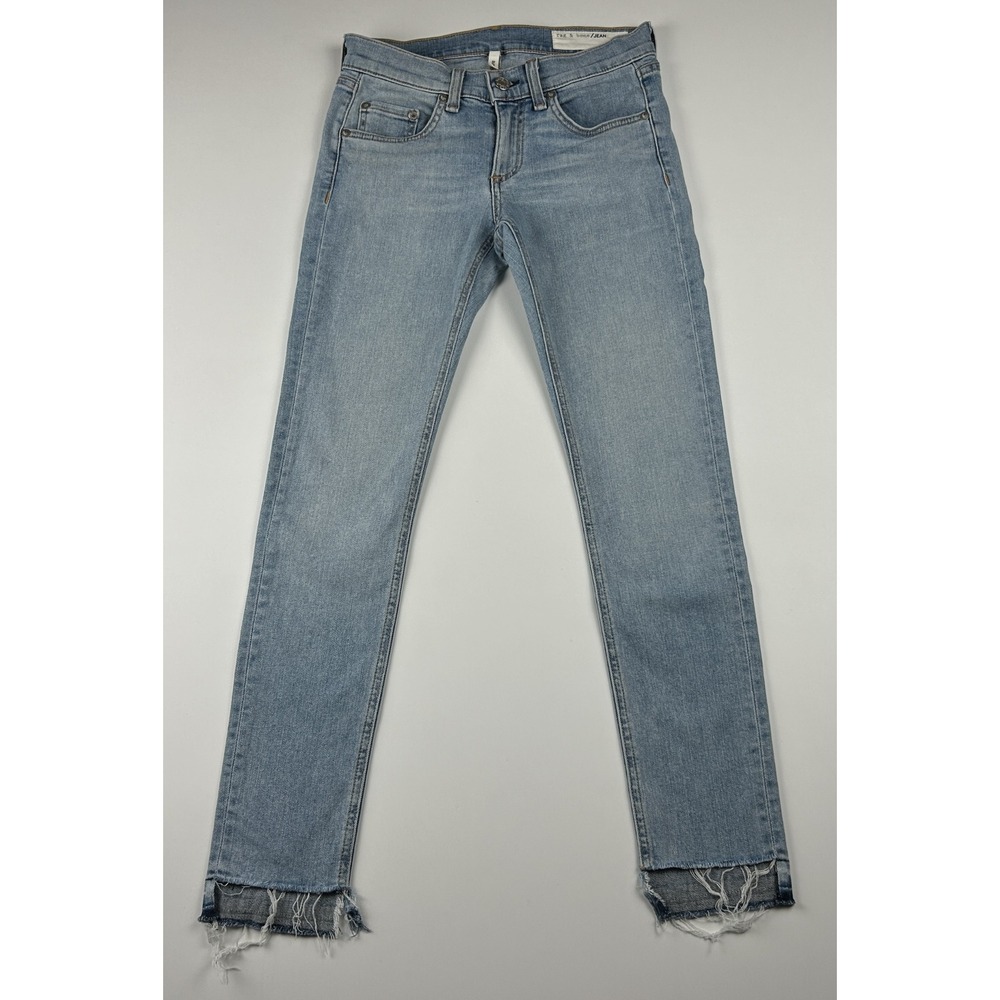 Rag & Bone Jeans Women's Wiley Capri Light Wash Step Hem Skinny Denim Size 24
